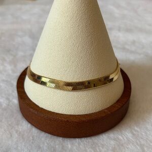 NEW Herringbone 18k Yellow Gold Filled Bracelet 8”
